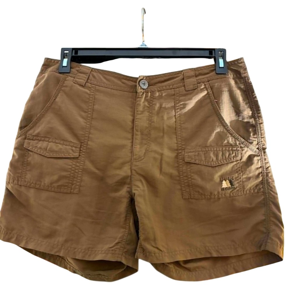 Life is Good Cargo Shorts Womens 14 Brown Nylon Hiking Utility Outdoor Gorpcore
